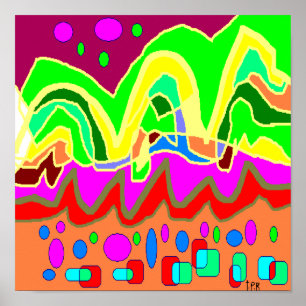 Poster Couleurs ultra vives dansant sur l'affiche de type