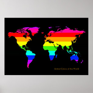 Poster couleurs unies du monde . carte