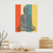 Poster Couleurs vintages Méditant Bouddha (Cuisine)