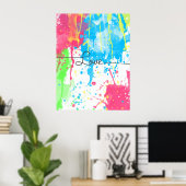 Poster Couleurs vives colorées cool Aimer mot (Bureau à domicile)