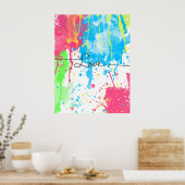 Poster Couleurs vives colorées cool Aimer mot (Cuisine)