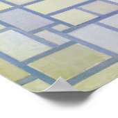 Poster Couleurs vives Lignes gris | Piet Mondrian | (Coin)