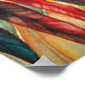 Poster couleurs vives stylisées grandes feuilles d'autum (Coin)