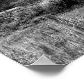 Poster Country Barn Clouds in Black and White (Coin)