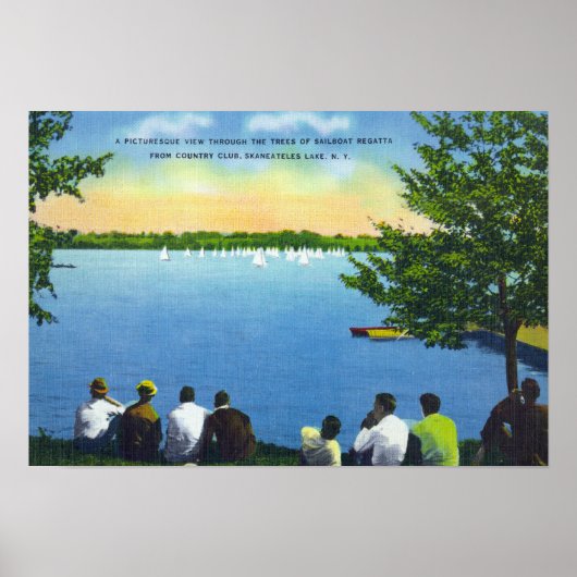 Poster Country Club Vue de la régate de voilier sur le la (Devant)