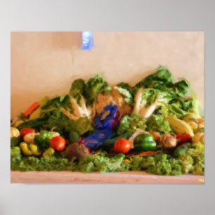 Poster Country Fair Prix des légumes Peinture pastel
