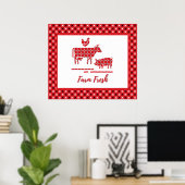 Poster Country Farm Animaux Bandana Imprimer Canvas (Bureau à domicile)