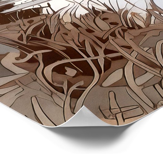 Poster Country Landscape Watercolor (Coin)