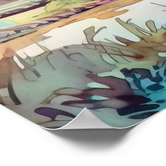 Poster Country Landscape Watercolor (Coin)