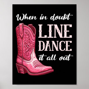 Poster Country Line Dancing Women Girl