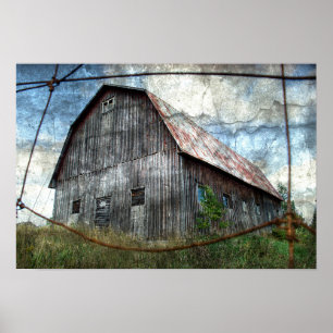 Poster Country Rustic Grange Texture Vintage Design