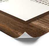 Poster Country Rustic Horseshoe & Brown Wood Mariage (Coin)