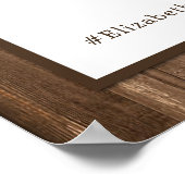 Poster Country Rustic Monogram Branche & Mariage bois (Coin)