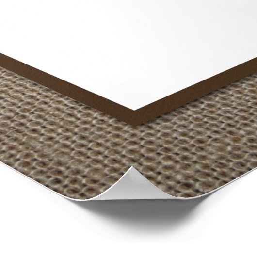 Poster Country Rustic Sunflower & Burlap Mariage Bienvenu (Coin)