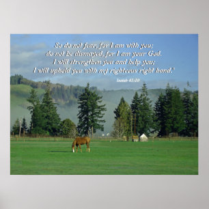 Poster Country Scene Isaiah 41:10 Print