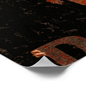 Poster Country Western Bull Skoule Script de rouille Vint (Coin)