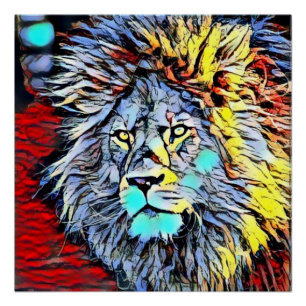 Poster coup de pied couleur - lion king