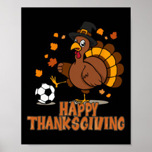 Poster Coup de pied de vélo de dinde de football de Thank