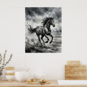 Poster Coup de pinceau Cheval Gale (Cuisine)