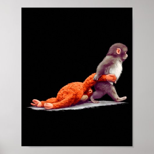 Poster Coup de singe bébé graphique petit coup grand amou (Devant)