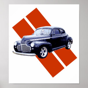 Poster Coupe bleu 1941 Chevy