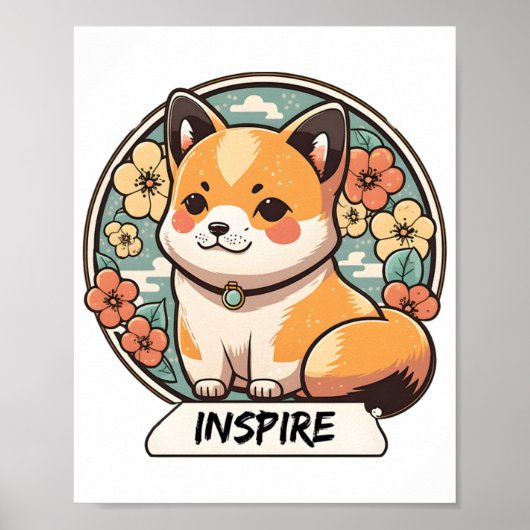 Poster Coupe Cute Shiba Inu (Devant)