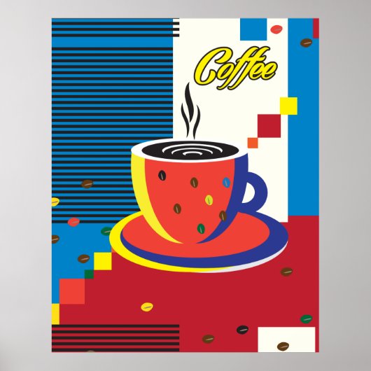 Poster Coupe de café Abstraite Art contemporain tendance (Devant)
