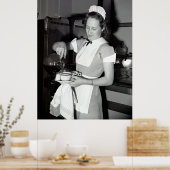 Poster COUPE DE CAFÉ dans les années 1940 DÎNER (Cuisine)