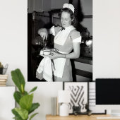 Poster COUPE DE CAFÉ dans les années 1940 DÎNER (Bureau à domicile)