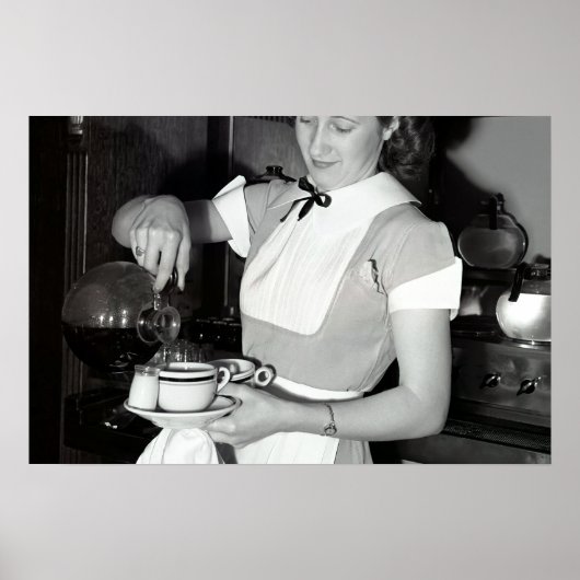 Poster COUPE DE CAFÉ dans les années 1940 DÎNER (Devant)