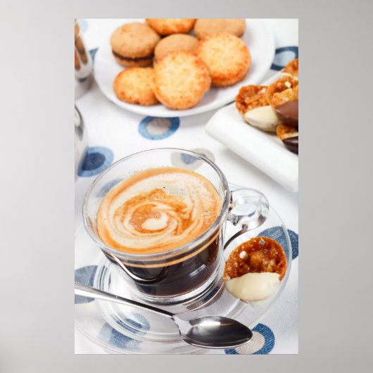 Poster Coupe de coffee and a cookie (Devant)