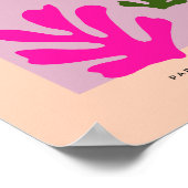 Poster Coupe De Feuilles Abstraits Roses Et Oranges (Coin)