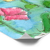 Poster Coupe de petits pois sucrés de tea aquarelle peint (Coin)