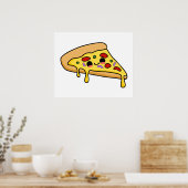 Poster Coupe de pizza Cute Kawaii (Cuisine)