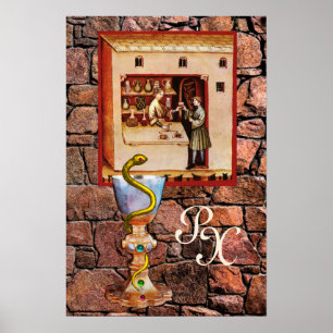 Poster COUPE D'HYGIÉE MONOGRAMME Médecine, Pharmacie