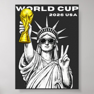 Poster Coupe du Monde 2026 USA Tournoi de Football Doré