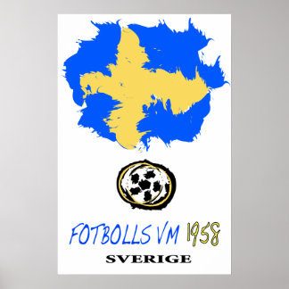 Poster Coupe du monde de football Suède 1958