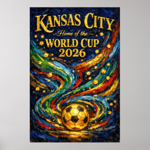 Poster Coupe du Monde de Kansas City 2026 Peinture à l'hu