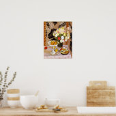 Poster Coupe et fleurs (Cuisine)