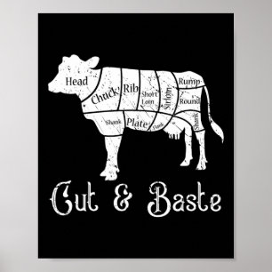 Poster Coupe Et Vache Ste - Boucher De Boeuf Coupes De Di