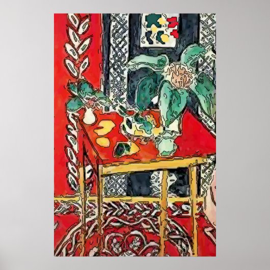 Poster Coupe Fleurs et Café (Devant)