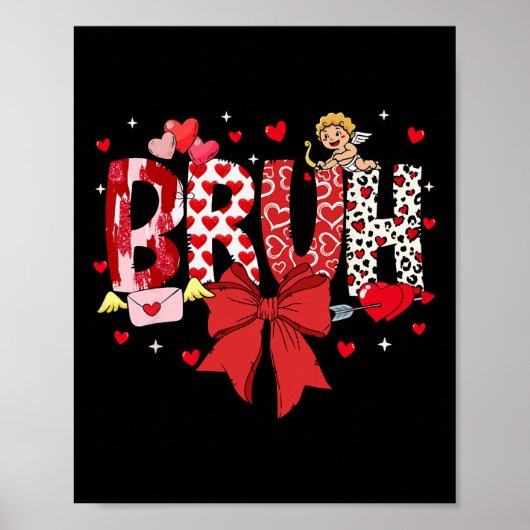 Poster Coupe Saint-Valentin Cupidon Mème Coquette Arc Frè (Devant)