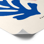 Poster Couper Les Formes Bleu Feuilles Abstraits Et Solei (Coin)