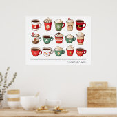 Poster Coupes de café de Noël (Cuisine)