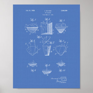 Poster Coupez le modèle d'art de brevet du diamant 1935