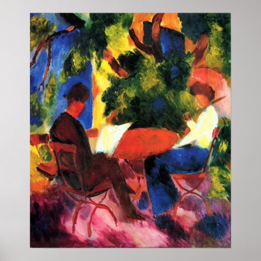 Poster Couple à la table du jardin par August Macke (Devant)