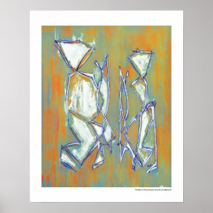 Poster Couple Abstrait Coloré Art MC Belkadi 16x20