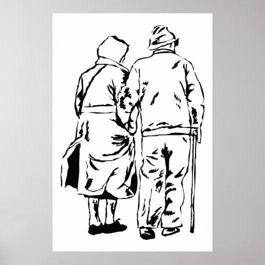 Poster Couple âgé (Devant)