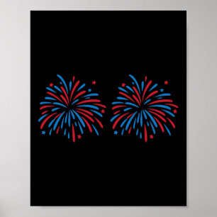 Poster Couple Américain Drôle de Feux d'Artifice Juste Ic