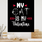 Poster Couple Art Mon Chat Est Mon Valentin (Cuisine)